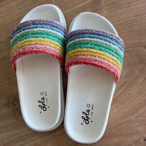 Lola and the Boys Rainbow Glitter Slides - Girls 27